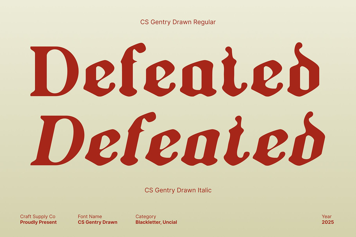 CS Gentry Drawn, a Blackletter Font by Craft Supply Co. (Photo 3 of 8)