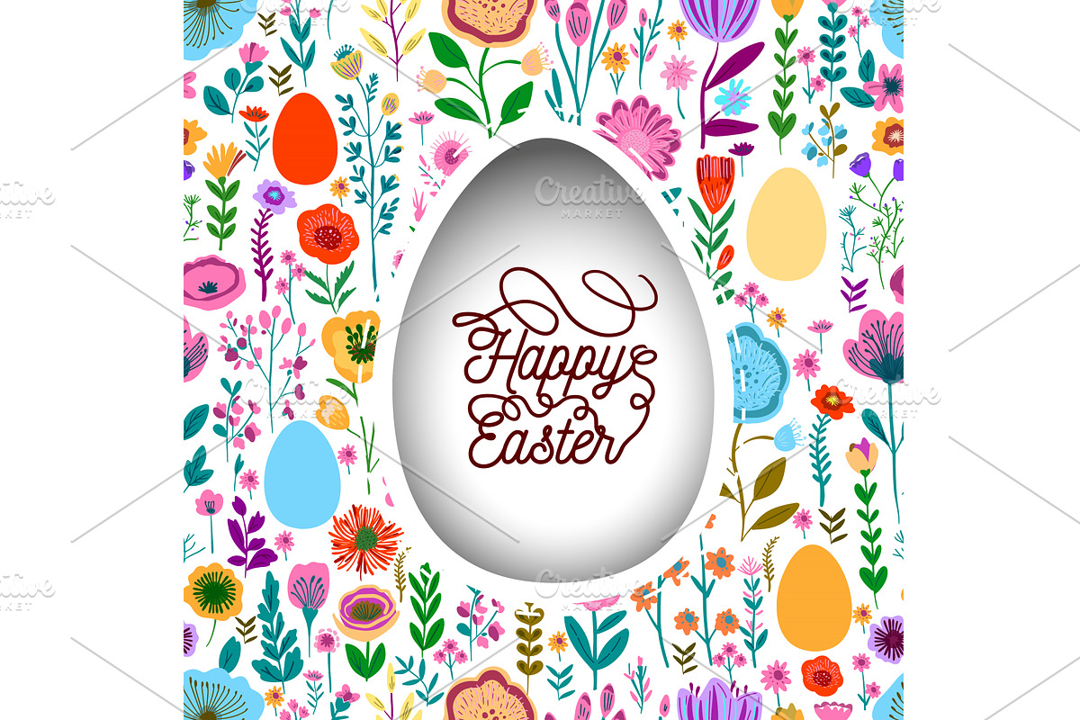 Easter card with egg. hand drawn, an Illustration by Nenahliadava Design