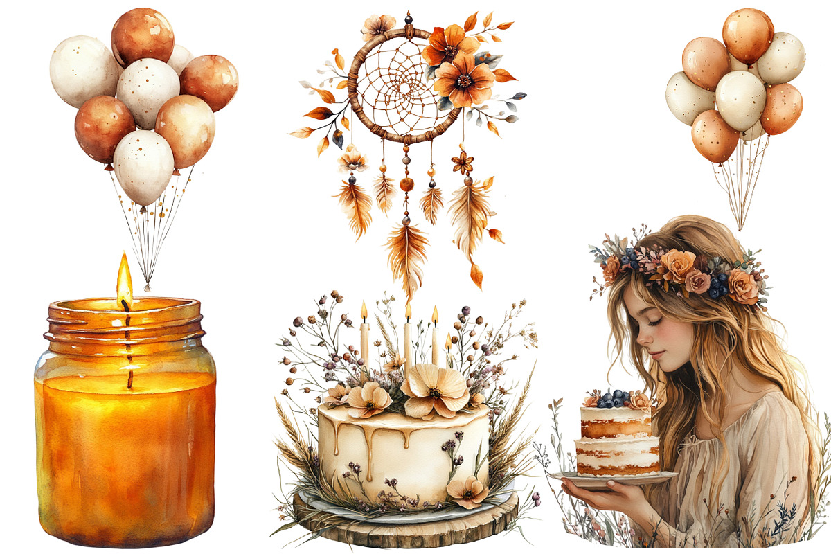 Boho Beige Birthday Sublimation, an Illustration by Designworld (Photo 3 of 5)