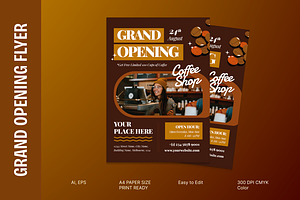 Grand Opening Coffee Shop Flyer, a Flyer Template by MMPixelCraft