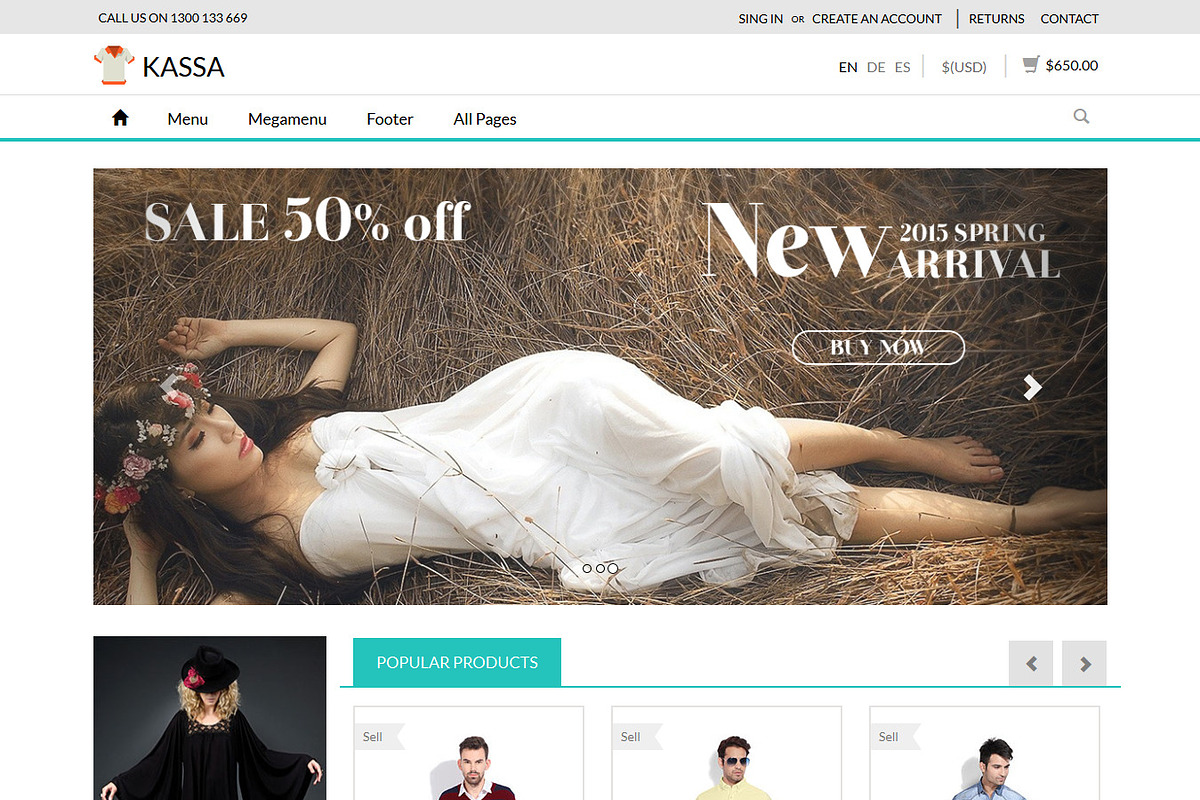 Kassa Ecommerce Responsive Template, a Bootstrap Template by sanjay104030 (Photo 1 of 5)