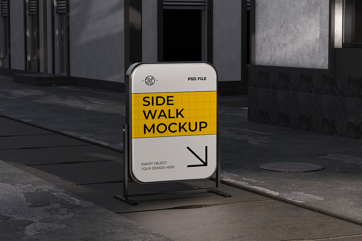 Sidewalk Sign Stand Mockup, an Advertising Mockup by Artlogs x Modaldesain (Photo 1 of 4)