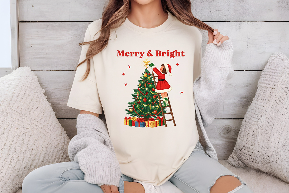 Vintage Christmas PNG, Merry & Brigh, an Illustration by Libby Wishes (Photo 5 of 6)