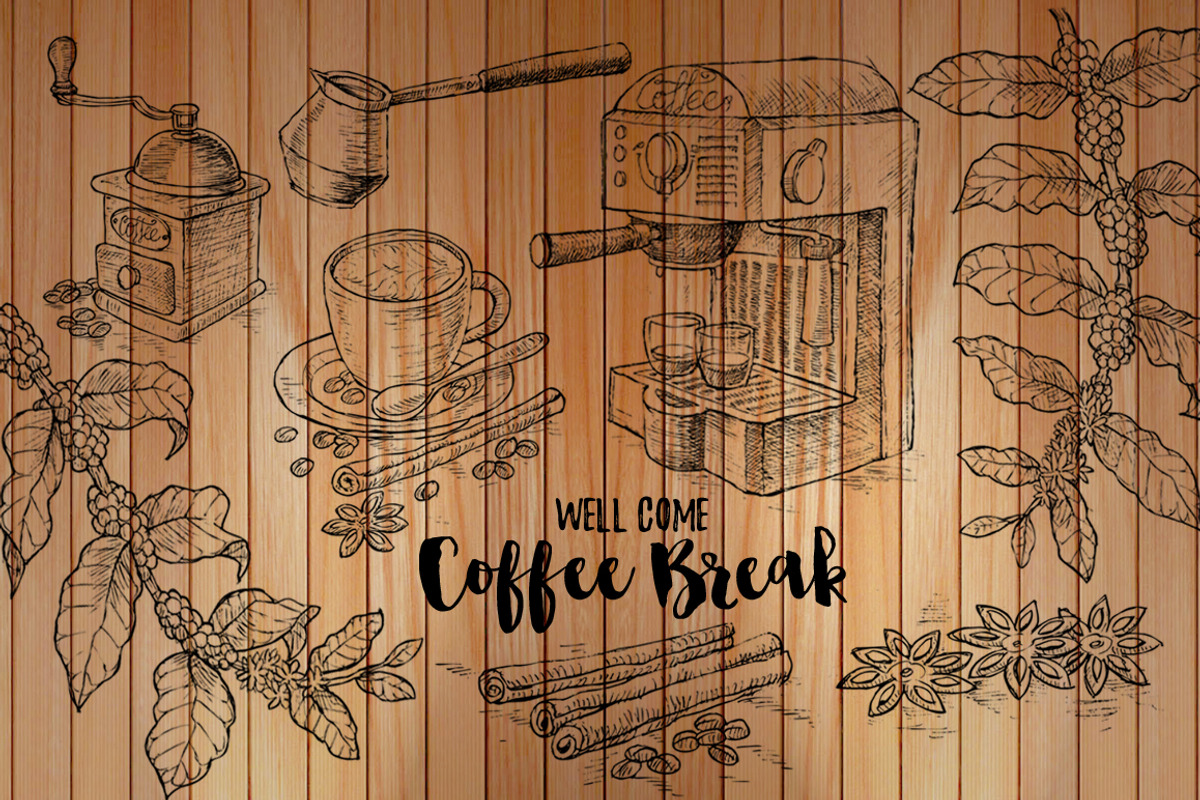 Watercolor Break Time Coffee, a Food Illustration by Graphobia (Photo 5 of 12)