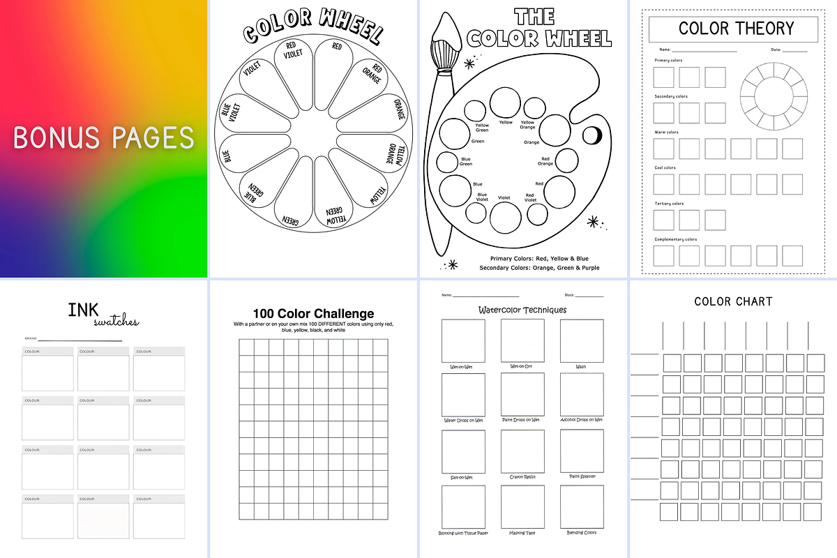 Printable Paint Swatch Sheets Bundle, a Stationery Template by Wicked Creative (Photo 8 of 11)