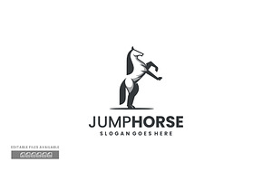Jump Horse Line Art logo, a Branding & Logo Template by ivan_artnivora