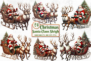 Christmas Santa Claus Sleigh Clipart, a Work Illustration by Craft Nest (Thumbnail 1 of 5)