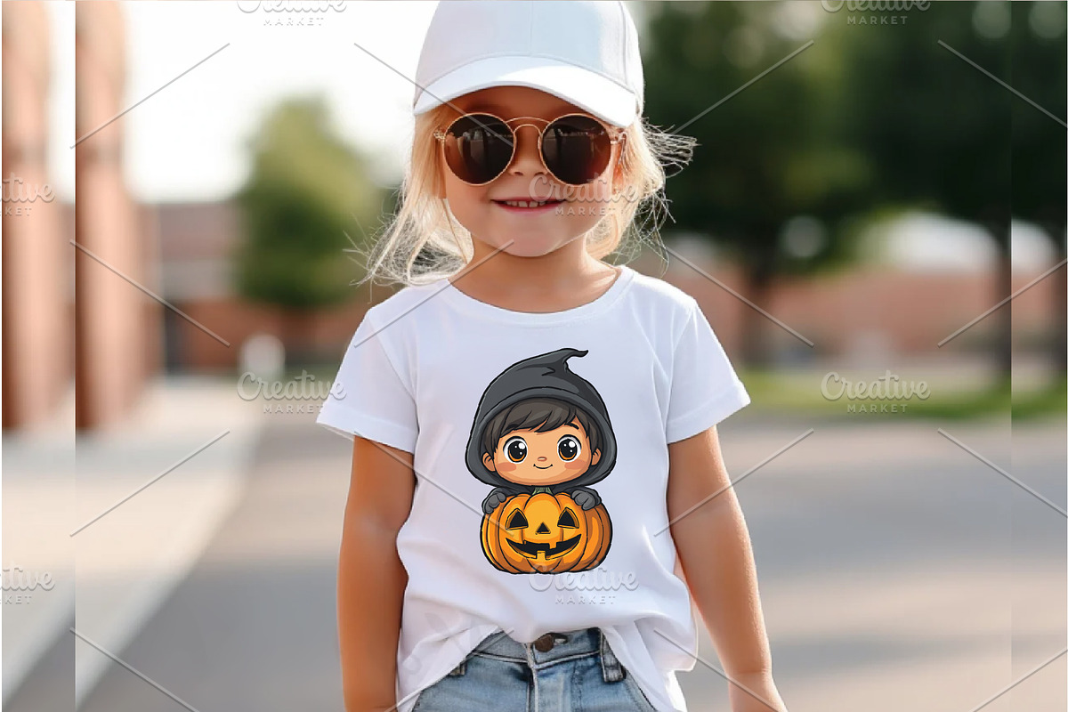 Cute Halloween Jack. TShirt Sticker., an Animal Illustration by KENO Mascots (Photo 6 of 10)