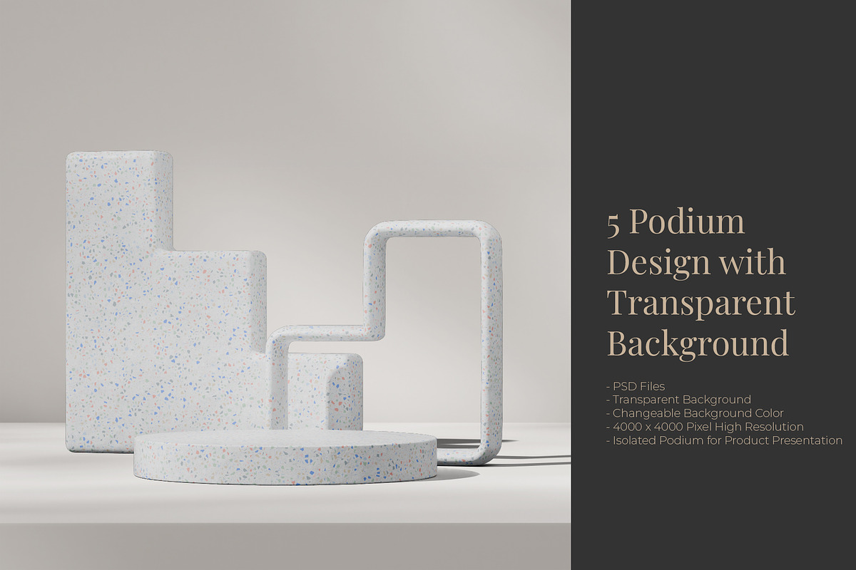 5 Podium with Transparent Background, a Background Graphic by faustudio (Photo 1 of 7)