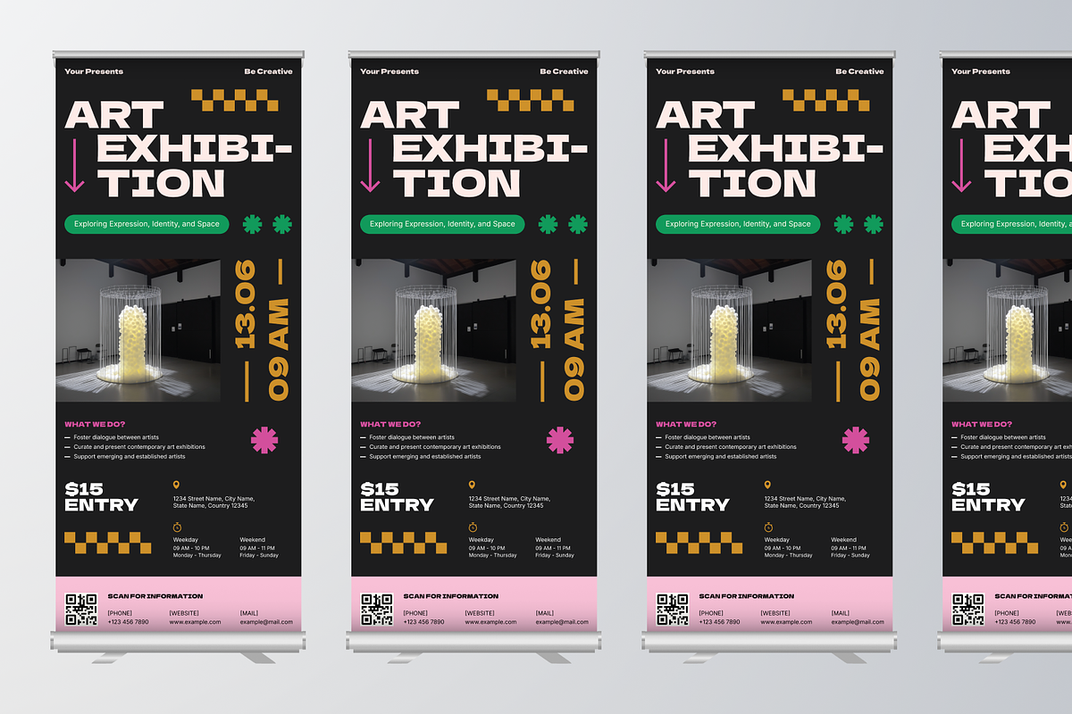 Art Exhibition Roll Up Banner, a Print Template by Annora Studio (Photo 3 of 6)