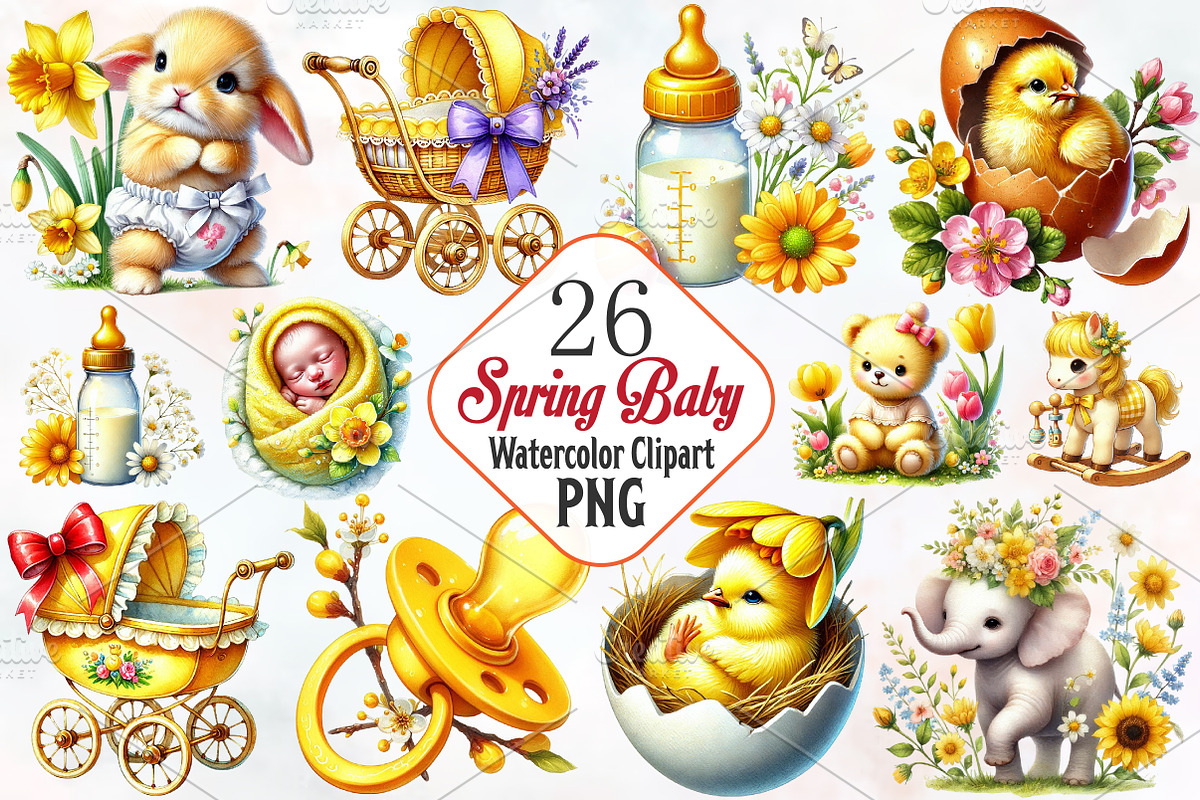 Spring baby clipart, an Illustration by RobertsArt (Photo 1 of 7)