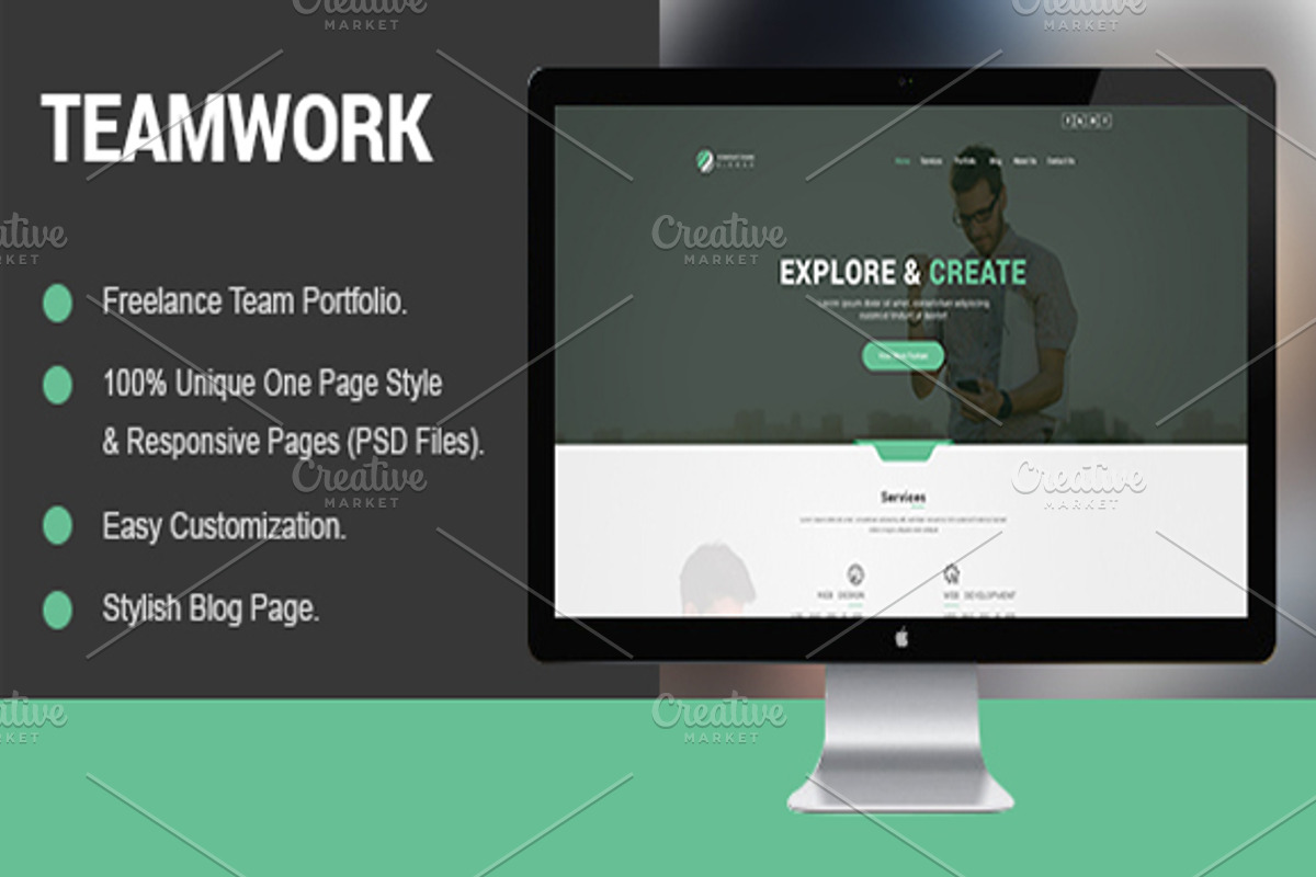 Teamwork Portfolio PSD Template, a Websites & App Template by Dueza.Com