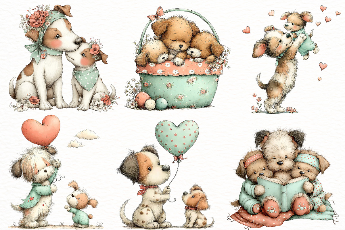Whimsical mother's day Dog clipart, an Illustration by Designworld (Photo 3 of 6)