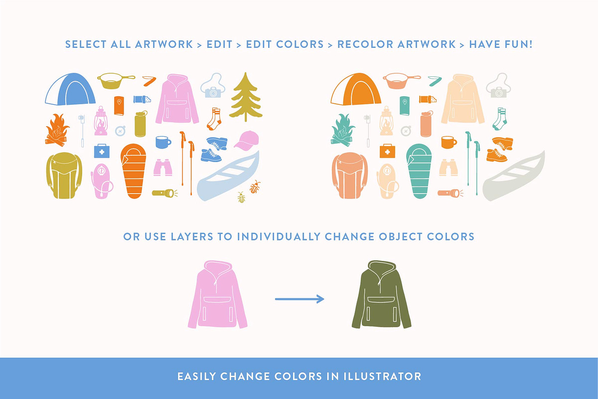 Outdoors Collection - Hiking/Camping, an Illustration by emilywhitedesign (Photo 6 of 7)