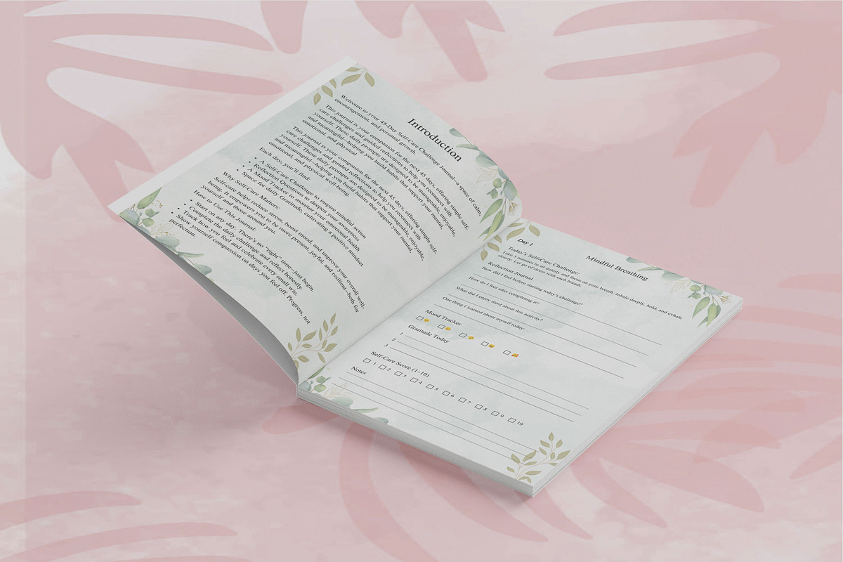 45 Day Self Care Challenge Journal preview 2