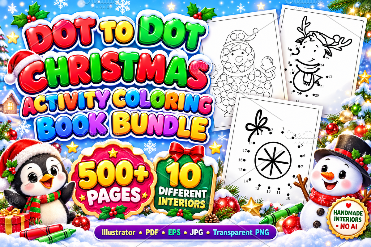 Christmas Dot to Dot Activity Book, a Seasonal Illustration by Ink Gallery (Photo 1 of 4)