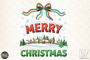Merry Christmas Preppy Xmas Tree Bow, an Illustration by Libby Wishes (Thumbnail 1 of 6)