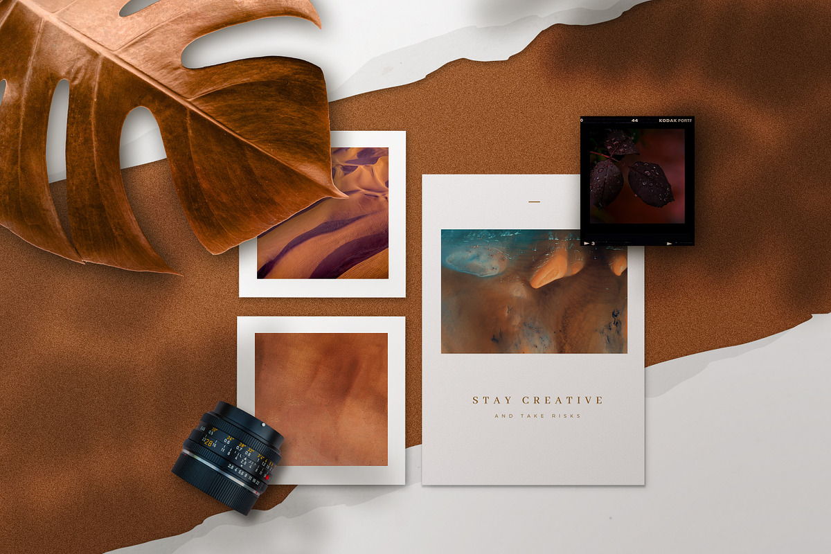 Copper Realistic Moodboard Mockups, a Product Mockup by AndrewPixel (Photo 4 of 9)