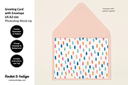 US A2 Card + Envelope PS Mockup, a Merchandise Mockup by Rocket & Indigo (Thumbnail 5 of 7)