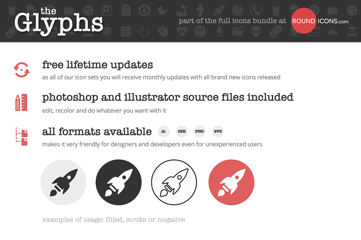 The Glyphs 1700 icons & symbols, an Icon by Vectopus.com (Photo 2 of 5)