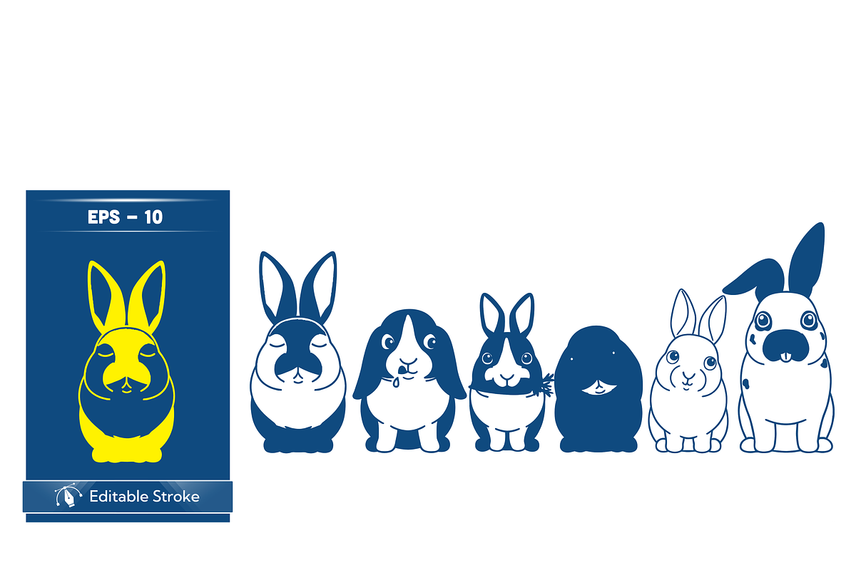 Charming Bunny Character Set, an Object Illustration by CarWrap design (Photo 3 of 3)