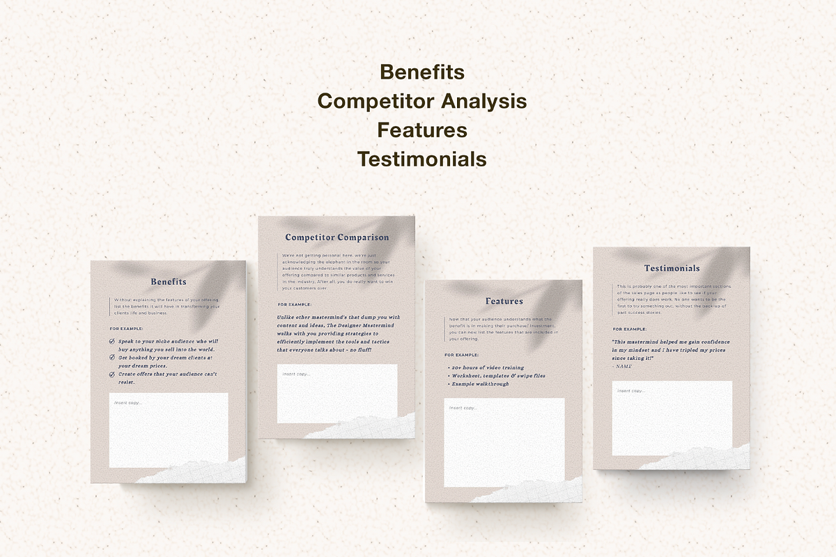 Sales Page Content Guide, a Presentation Template by Starline Creative (Photo 5 of 7)