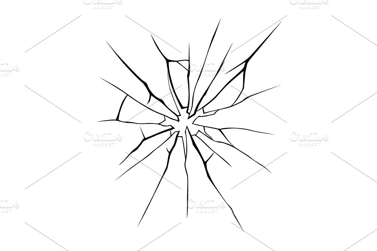 Glass crack broken texture, an Object Illustration by Things for designers