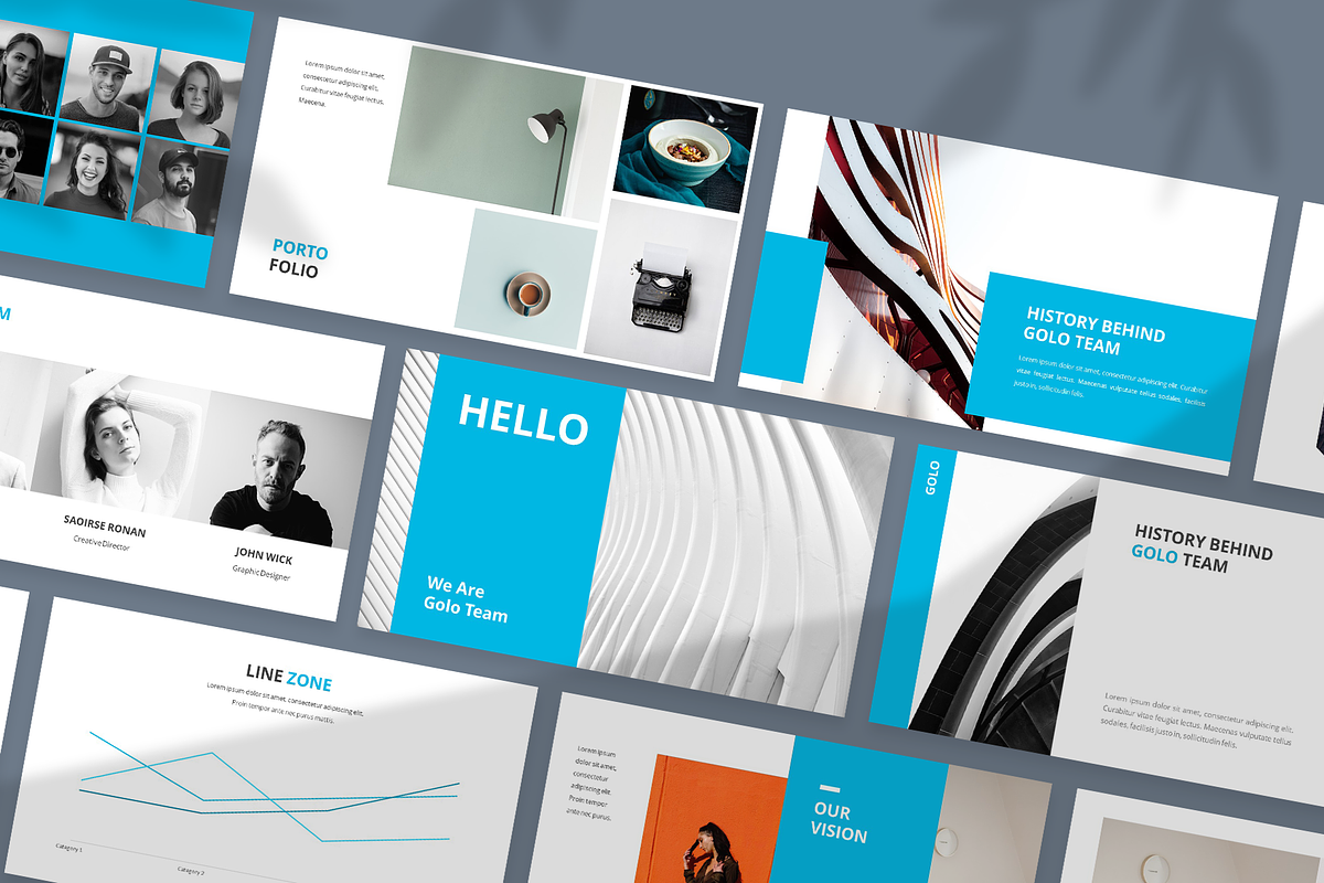 BLUEZ - Powerpoint Template, a Presentation Template by Pixelz Studio (Photo 1 of 10)
