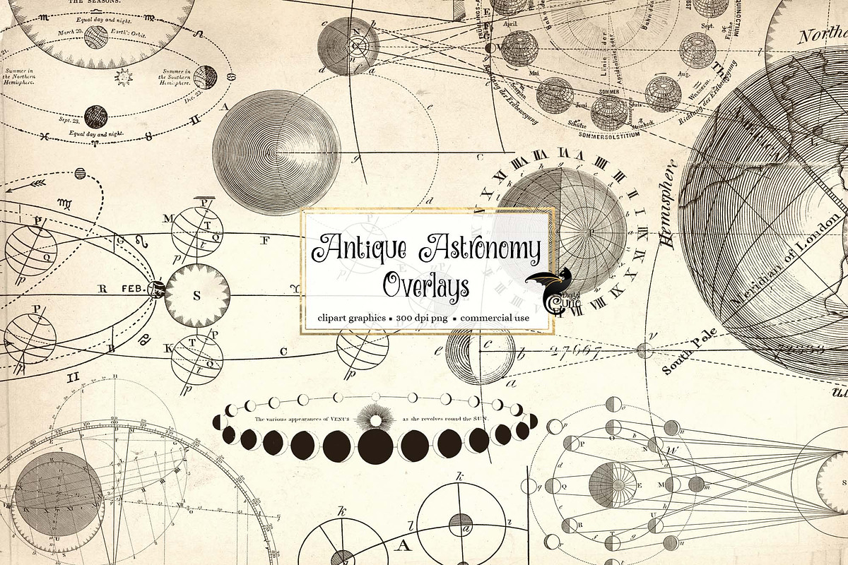 Antique Astronomy Overlays, an Illustration by Digital Curio (Photo 1 of 4)