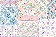 folk floral seamless patterns bundle, a Pattern Graphic by Patishop Art (Thumbnail 7 of 9)