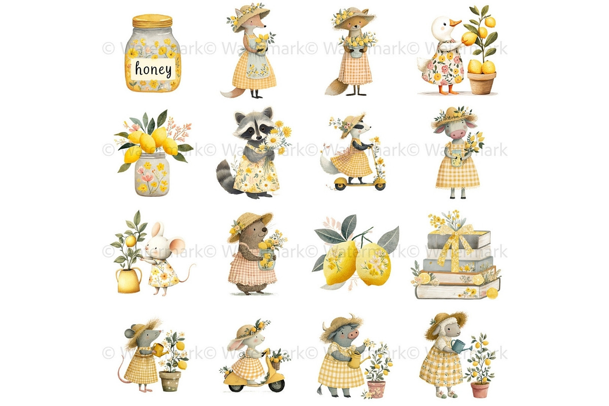 Floral Spring Animals Clipart, Goose, an Animal Illustration by Nicole Branger Art (Photo 11 of 22)