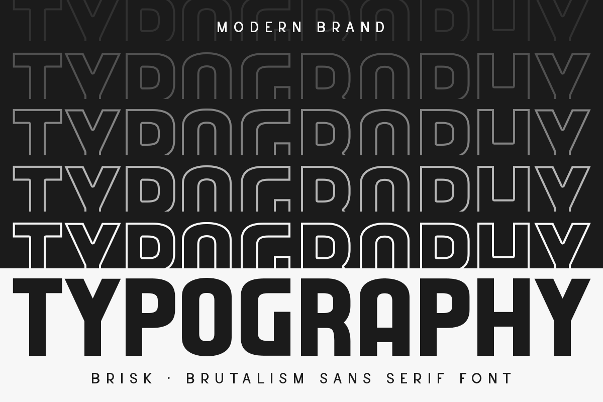 Brisk - Brutalism Sans Serif Font, a Sans Serif Font by Hamz Studio (Photo 7 of 16)