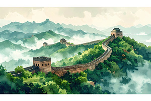 A panoramic view of the Great Wall, an Architecture Photo by Igor Tichonow