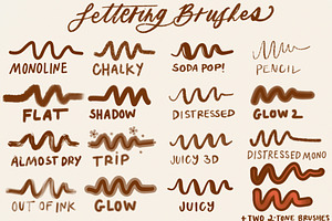 70s Lettering Procreate Brushes