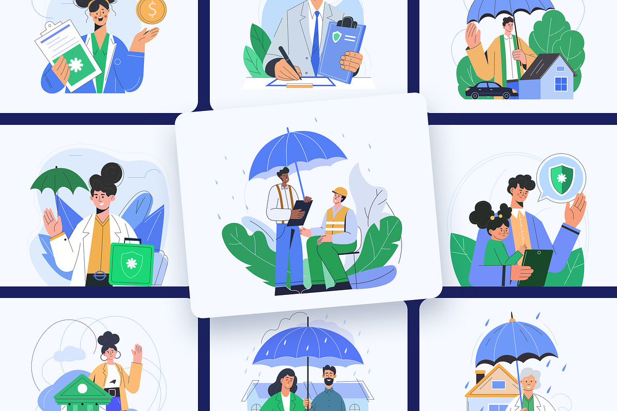 Insurance Illustration Art Set, a Finance Illustration by Creative Stall (Photo 5 of 9)