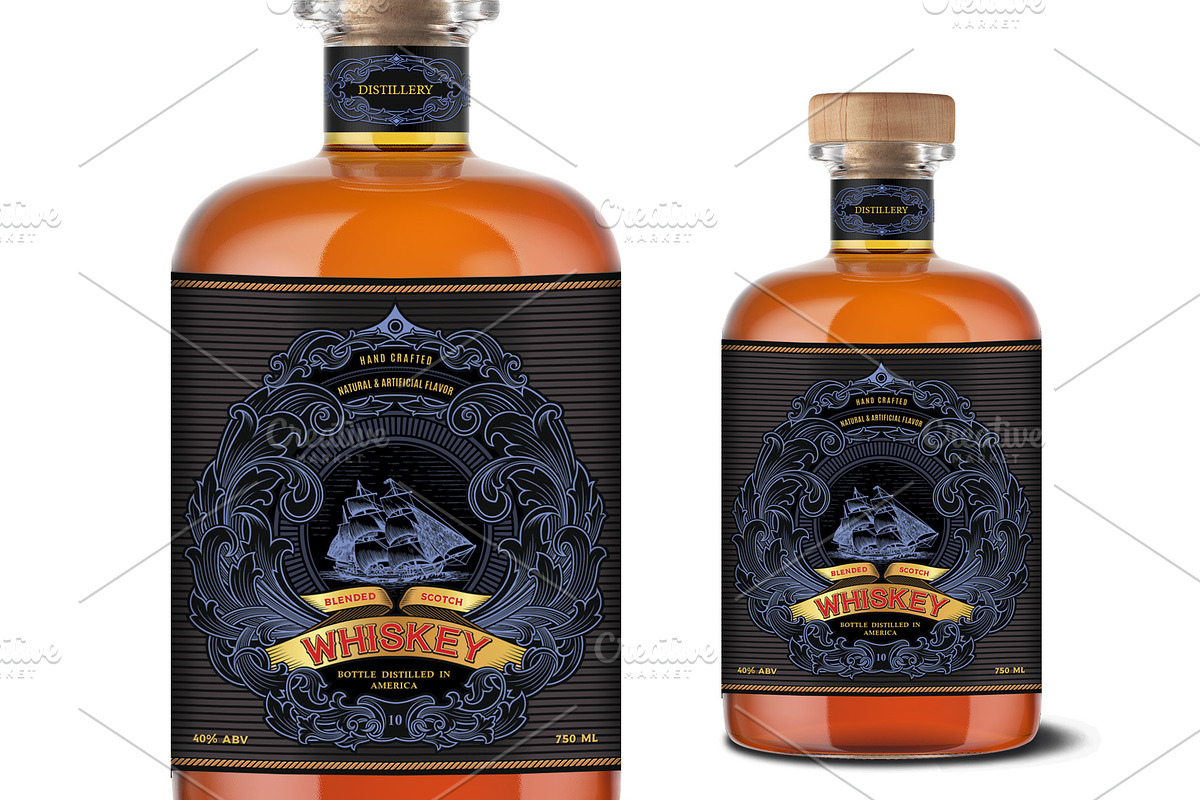 Whiskey, Vodka, Moonshine Label, a Branding & Logo Template by Shwet Art (Photo 1 of 5)