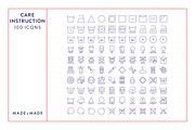 Care Instructions Line Icons, an Outline Icon by Made by Made (Thumbnail 5 of 8)