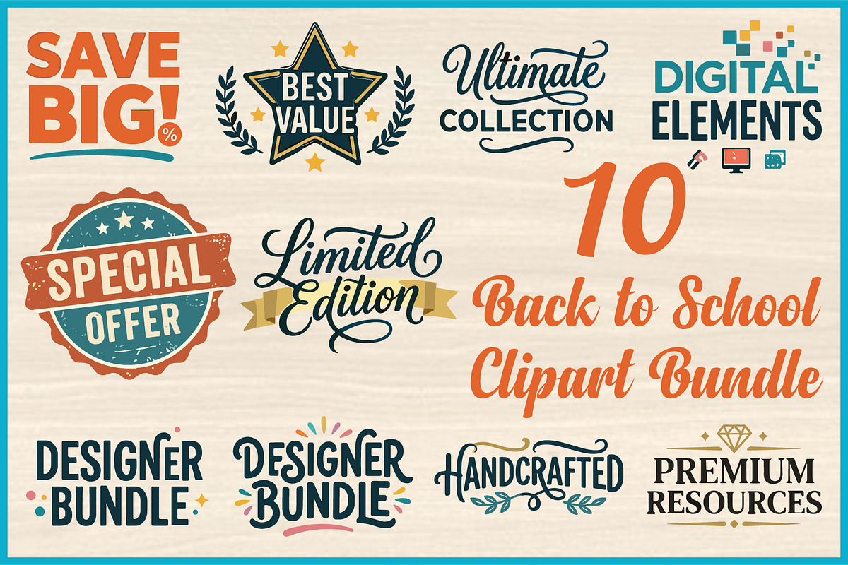 Back to School Clipart Bundle, an Object Illustration by Artivon (Photo 1 of 4)