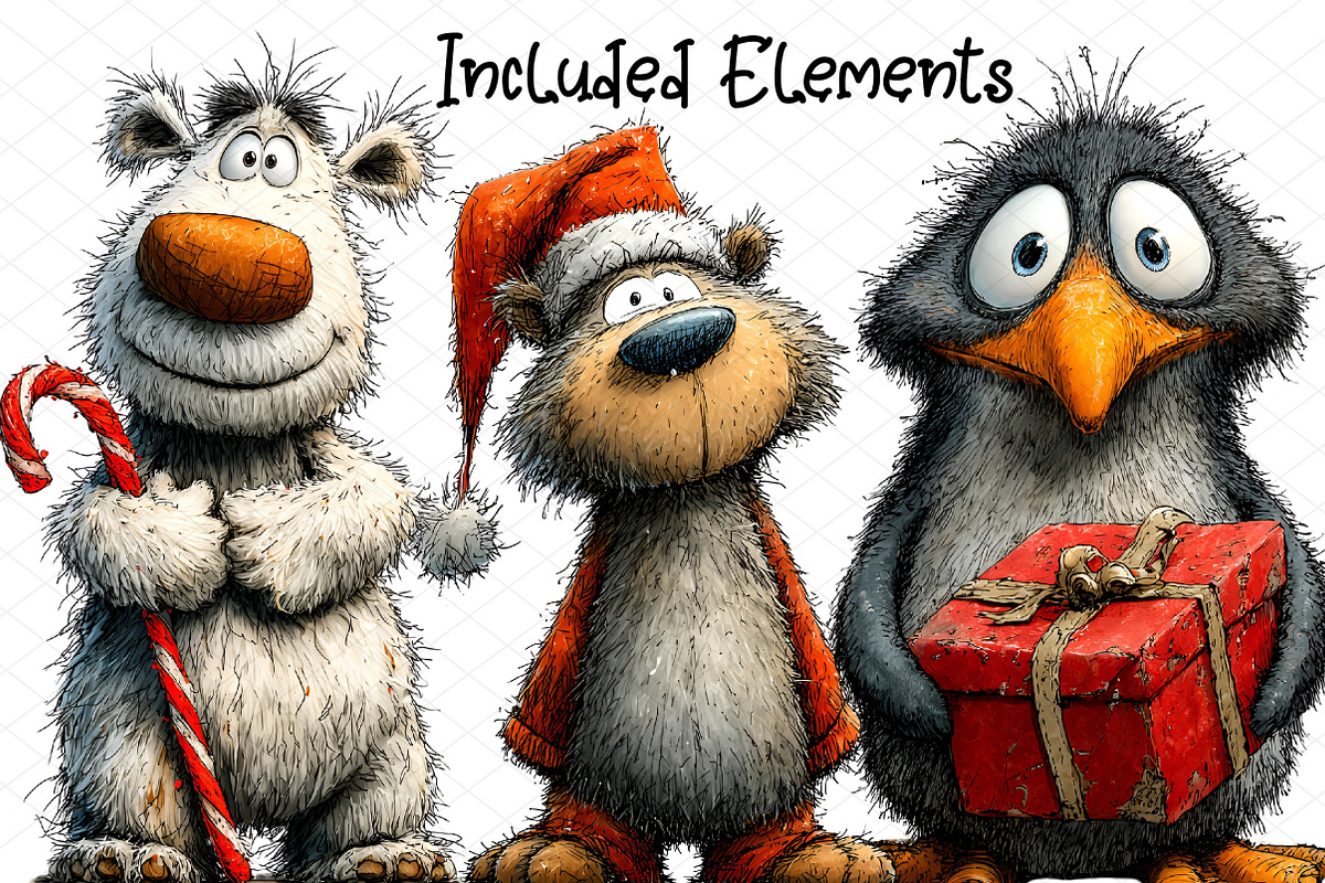 Christmas Baby Animal Clipart, an Illustration by cherrydesign (Photo 2 of 4)