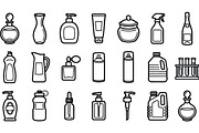 Hand Drawn Cosmetic Bottle Icons, an Illustration by designvectx (Thumbnail 1 of 3)