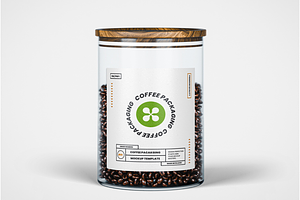 Glass Coffee Bean Jar Mockup