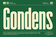 Gondens - Retro Vintage Condensed, a Sans Serif Font by Pandeka Studio (Thumbnail 1 of 8)
