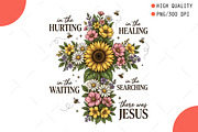 Floral Cross Jesus Christian Art PNG, a Seasonal Illustration by OK Design (Thumbnail 1 of 5)
