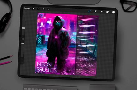 Cyberpunk Neon Brushes for Procreate