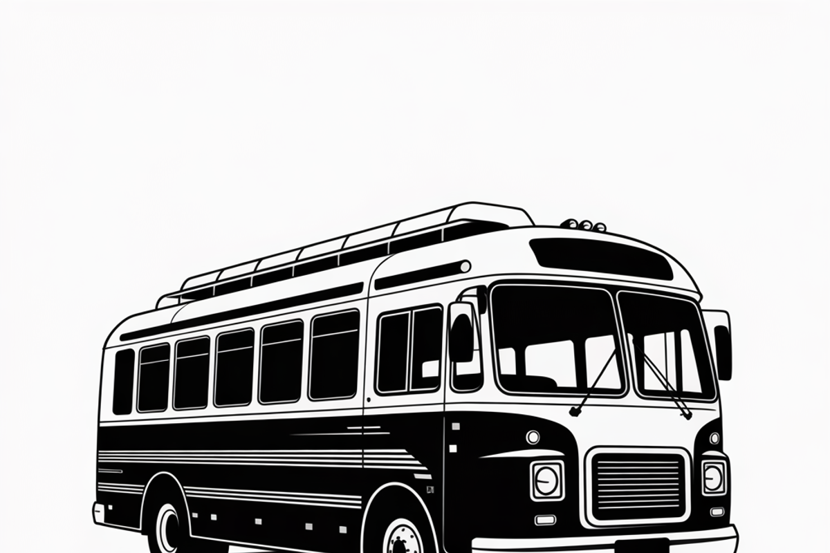 City bus silhouette flat desin, an Illustration by Amazin_art (Photo 7 of 7)