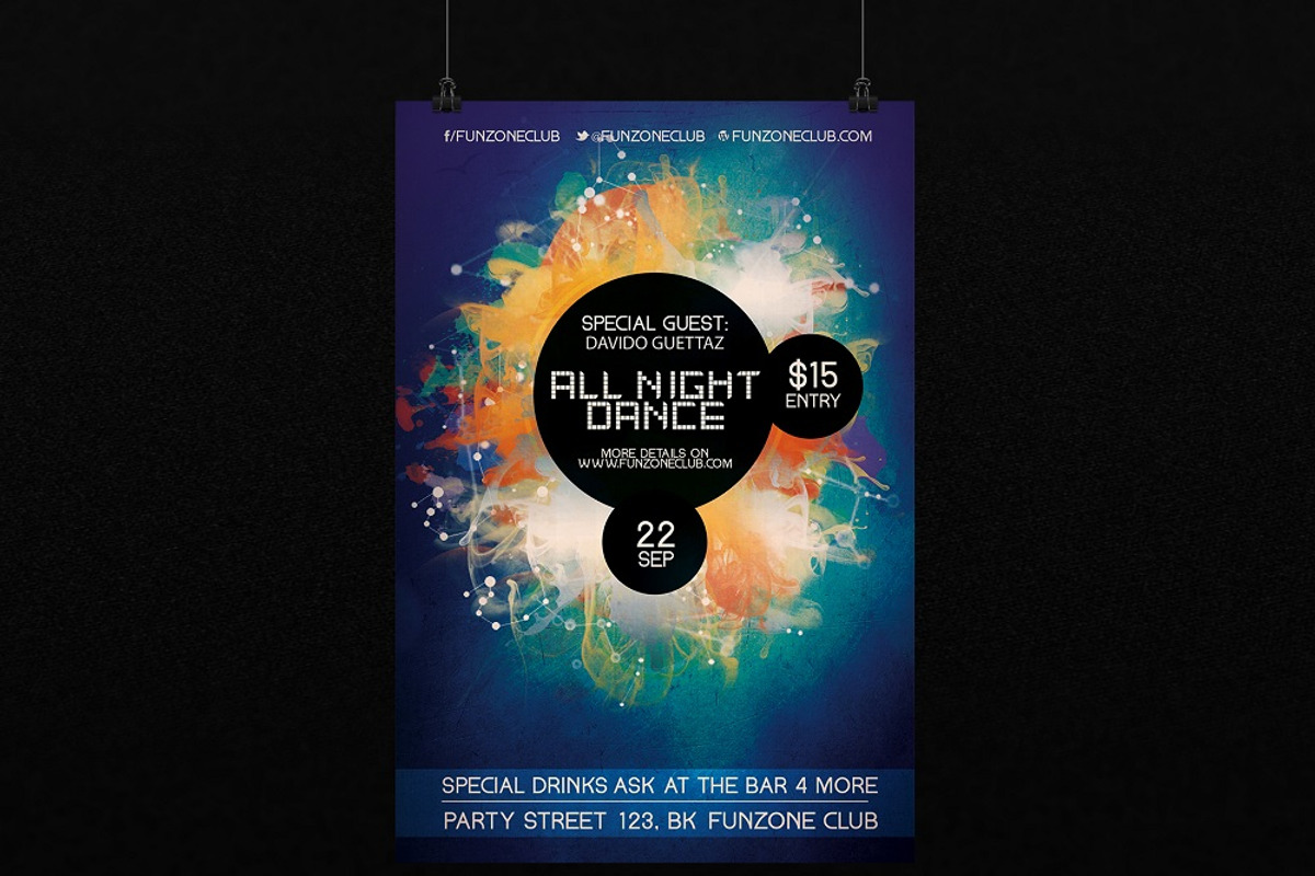 All Night Dance Colorful Party Flyer, a Flyer Template by Dragoș Neagu (Photo 2 of 3)
