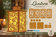 Floral Lantern SVG Bundle Laser Cut, a Decorative Illustration by OTVEY DESIGN (Thumbnail 2 of 14)