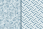 Set of 10 seamless pattern blue, a Pattern Graphic by NataLito (Thumbnail 4 of 6)