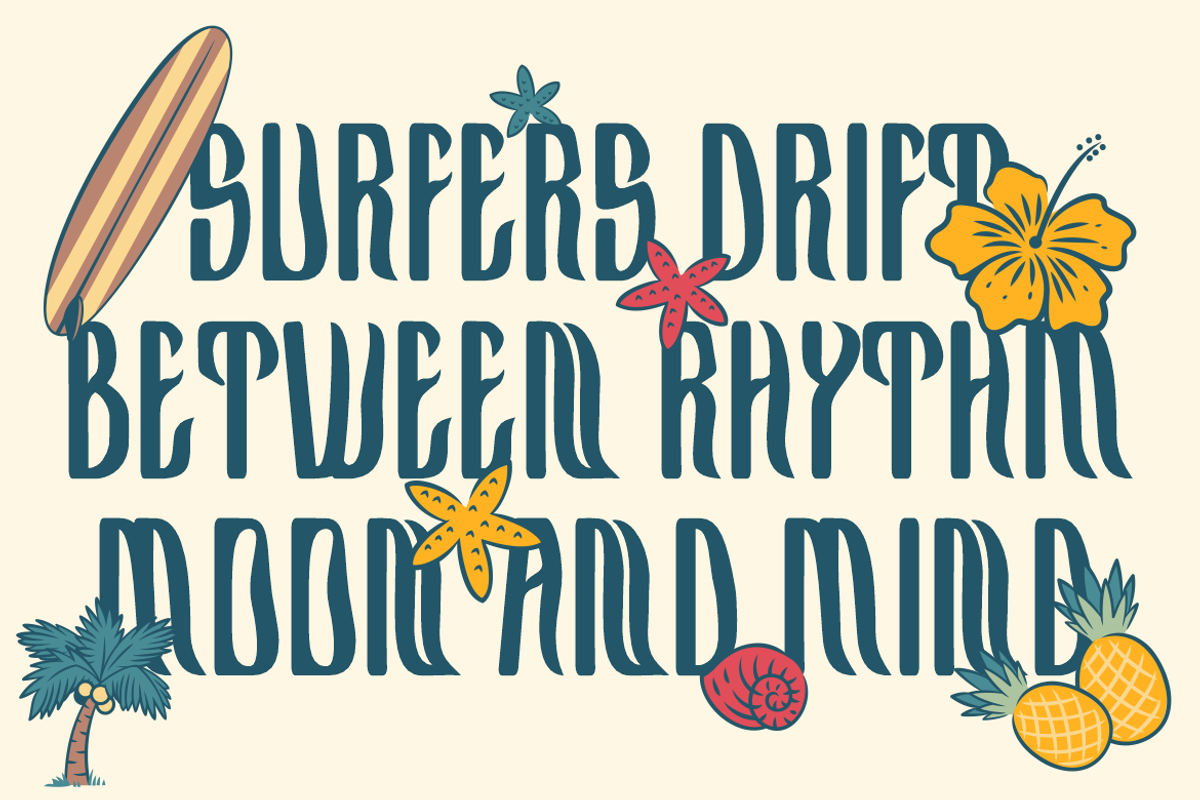 Funkies Surfer Modern Psychedelic, a Font by PutraCetol Studio (Photo 3 of 5)