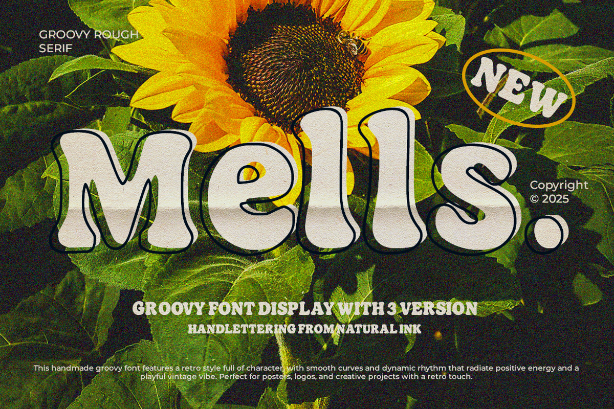 Mells | 3 Vesion Groovy Handwritten, a Handwritten Font by Natural Ink Studio (Photo 10 of 10)